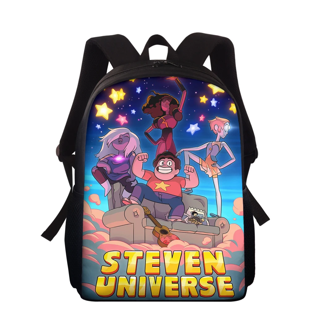 HaoYun Fashion 15-Inch Children's Backpack Steven Universe Pattern Kids School Bags Cartoon Anime Design Students Book Bags