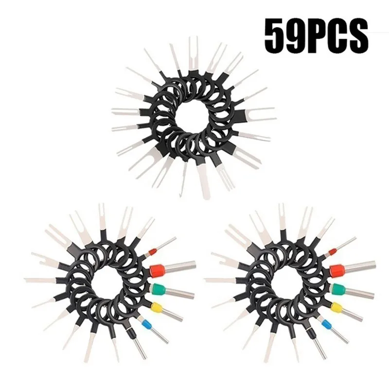 

59pcs Car Terminal Removal Tools Terminal Ejector Kit Pin Ejector Wire Extractor Tools Auto Terminal Removal Connector