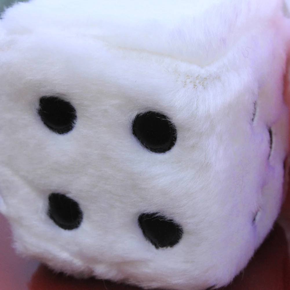 2PCS Car-Styling Fuzzy Dice Ornaments Key Chains Dots Rear View Mirror Hangers Gifts Car Interior Decoration Auto Accessories - купить по