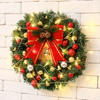 new year christmas door wreath hanging rattan wreath red berries garland home christmas decorations window front wall ornament