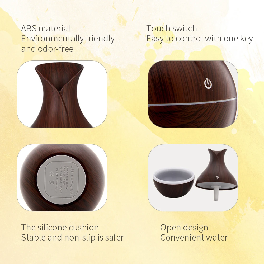 EUSCI 130 мл арома диффузор для эфирных масел ультразвуковой увлажнитель воздуха с