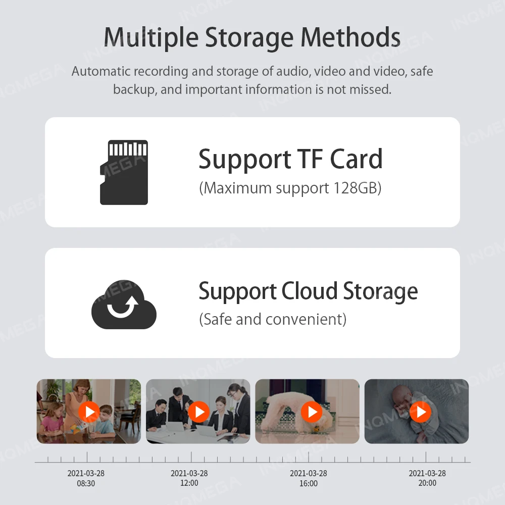 

INQMEGA 2MP TUYA Courtyard Camera Double Fill Light Day and Night Full Color CCTV Humanoid Detection 3000 Lumens Power