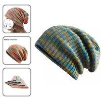 loose couple hat warm unisex colorful stripe knitted hat knitted hat women hat