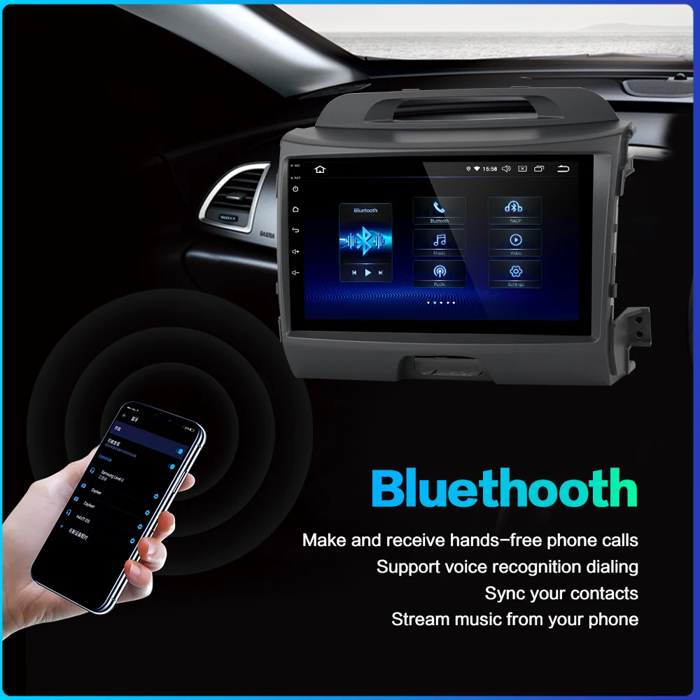 Dasaita 9 &quotAndroid 10 Автомобильный GPS радио плеер для Kia Sportage R 2011 2016 с восьмиядерным 4 Гб