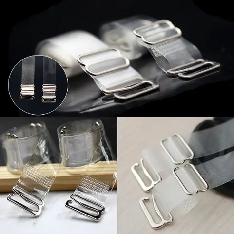 Plastic Buckle Bra Straps Belt Women Elastic Transparent Silicone Adjustable Invisible Bra Accessories Intimates Shoulder Belt