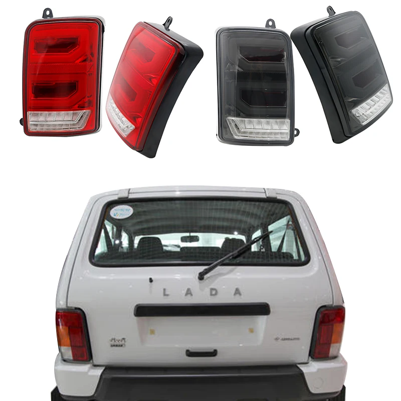 New LED Rear Lights for Lada Niva 4x4 1995- 2 pcs Smoke or Red with a Running Turn Signal Car Styling Accessories Tuning Lamp | Автомобили