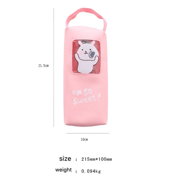 Корейский креативный пенал из ПУ мультяшная сумка для ручек прозрачная Милая