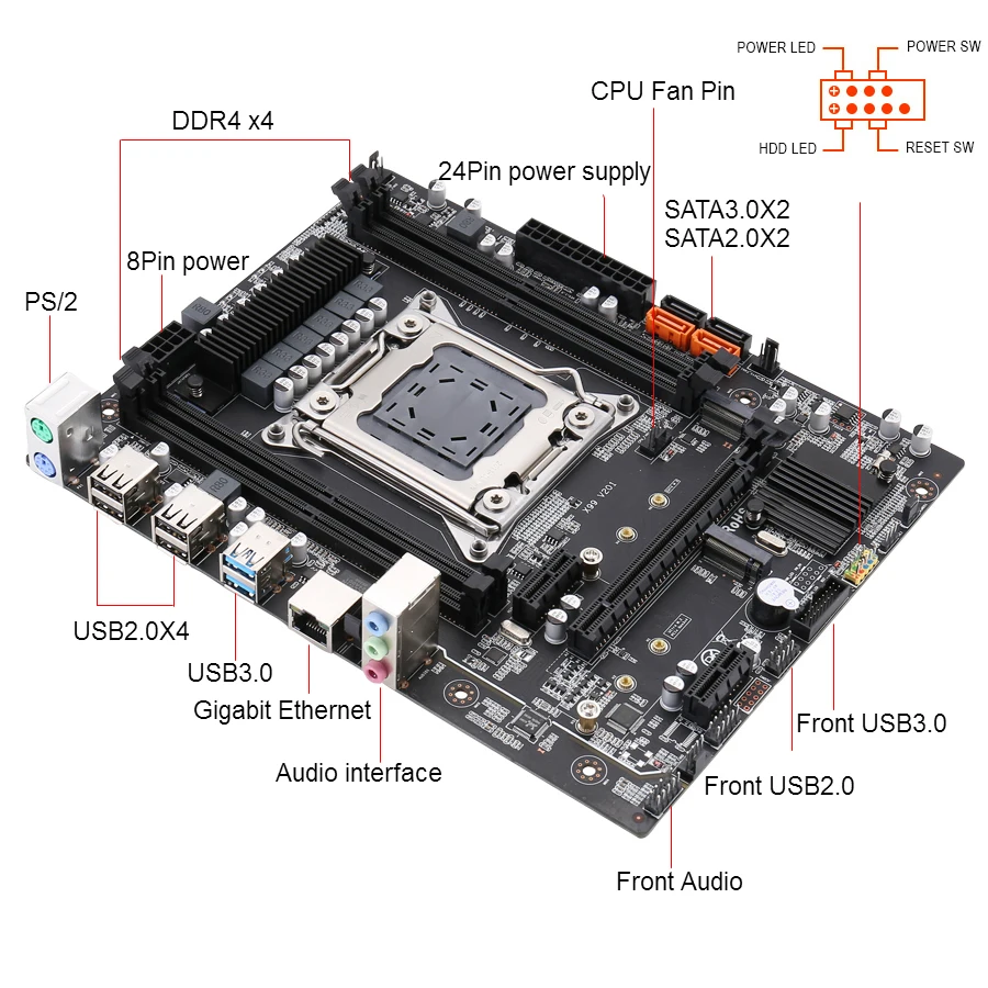 Комплект материнской платы Kllisre X99 LGA 2011 3 процессор Xeon E5 2620 V3 2 шт. X 8 ГБ = 16 2666 МГц