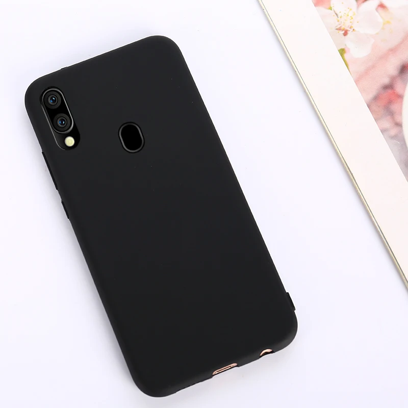Черный Твердые Карамельный цвет силиконовый чехол для samsung Galaxy A50 A30 A40 A10 A20 A70 M20 A7 A750 A20S A30S M30S A50S гелевый чехол-накладка - Цвет: Черный