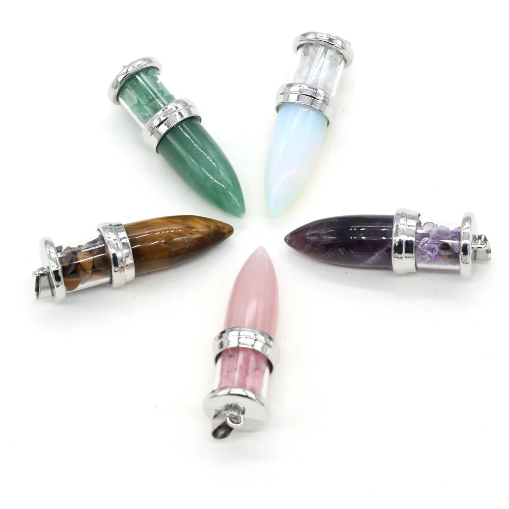 

Natural Stone Pendants Crystal Agates Amethysts Rose Quartzs Opal Green Aventurine Stone Charm for Jewelry Making Women Necklace