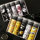 Трусы-боксеры мужские 5 шт.лот, нижнее белье с милыми рисунками, однотонные шорты