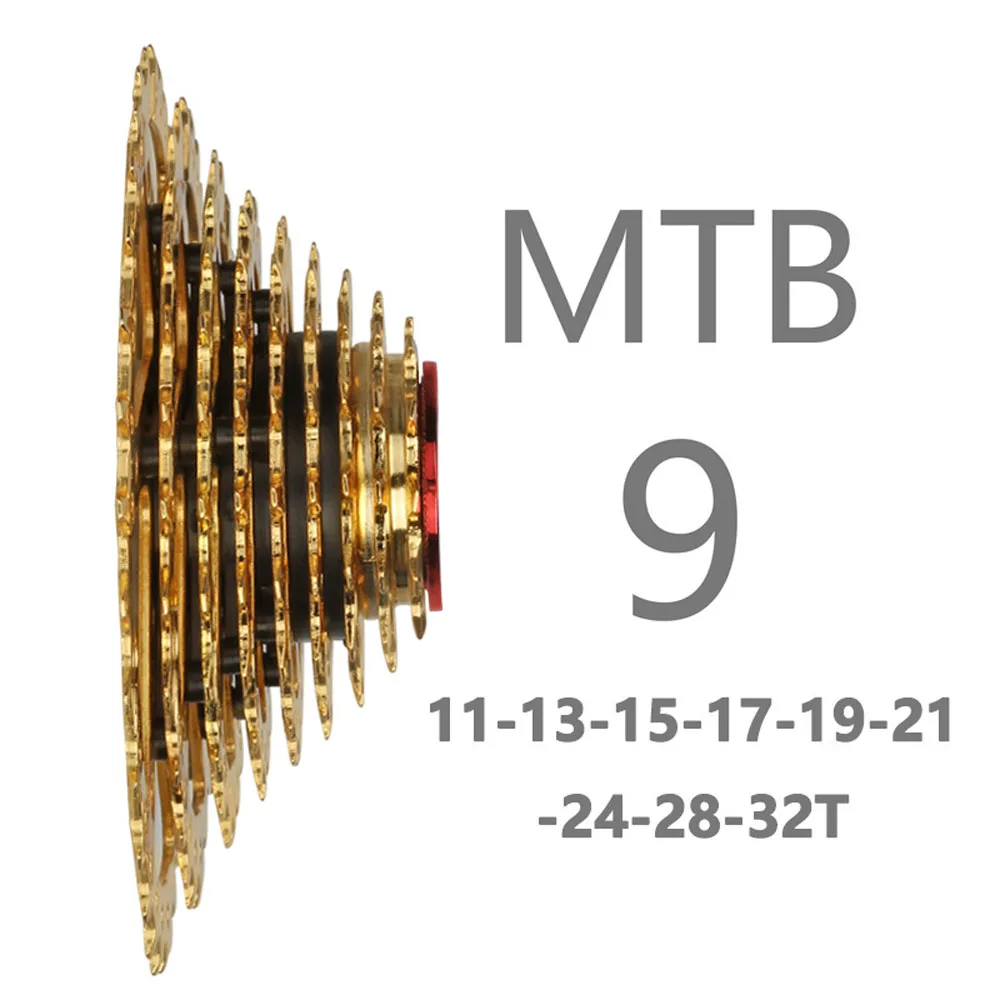 

Mountain Bike Freewheel Cassete 9-speed 11-32T Gold Bicycle Gear Sprocket Cycling Accessories Bike Flywheel
