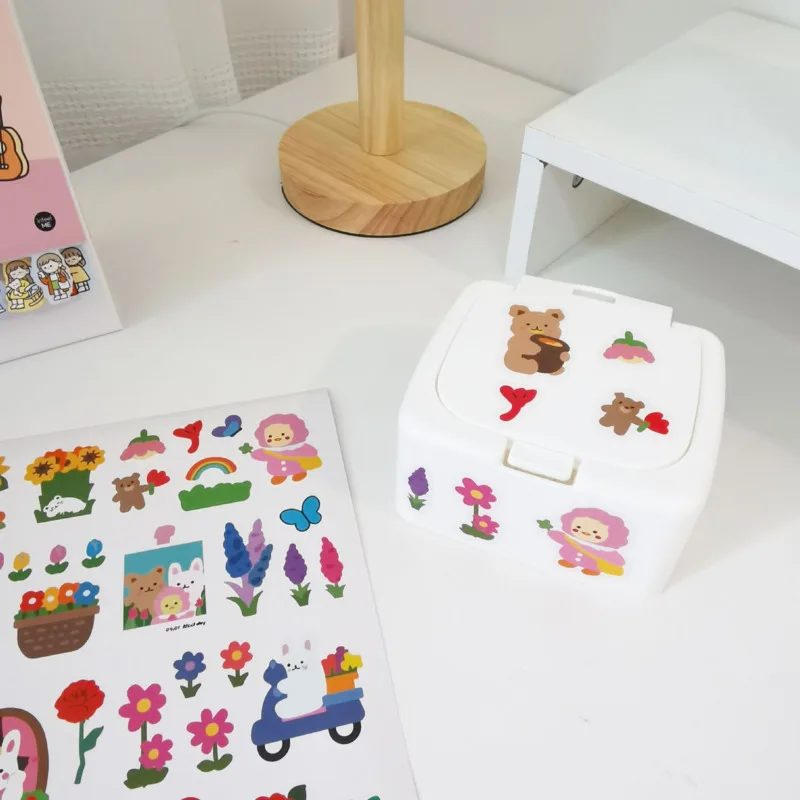Милые водонепроницаемые наклейки в Корейском стиле с изображением кота медведя