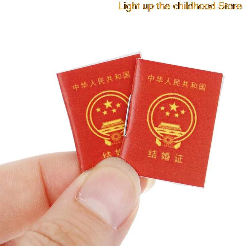 

2pcs/set 25*19mm 1:12 Dollhouse Miniature Marriage Certificate Model Decor Accessories