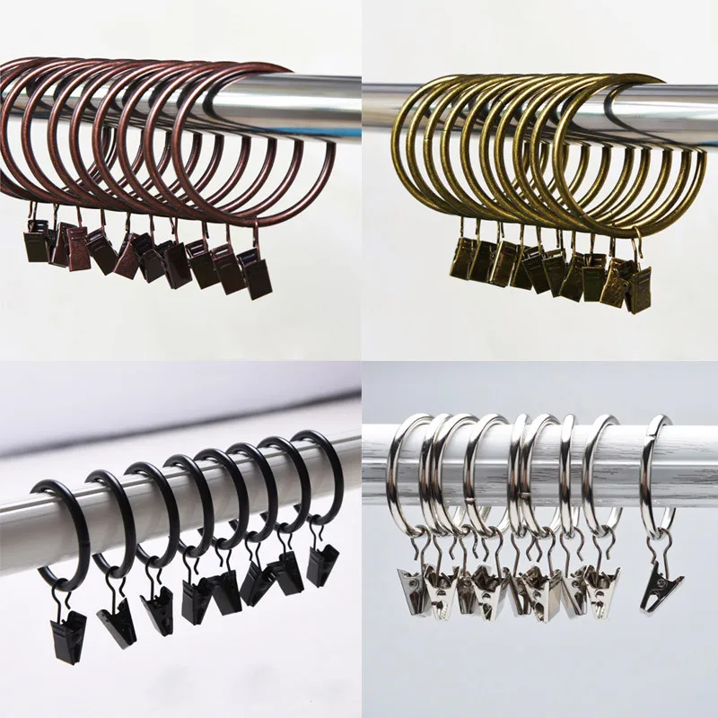 10 шт. душевая Шторы кольца зажимы сильный драпировкой стильный Ванна Стержень