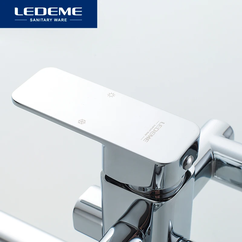 LEDEME Смеситель для ванны с длинным изливом 300 мм. латунь Цвет: хром L2233|tap tap|tap walltap head