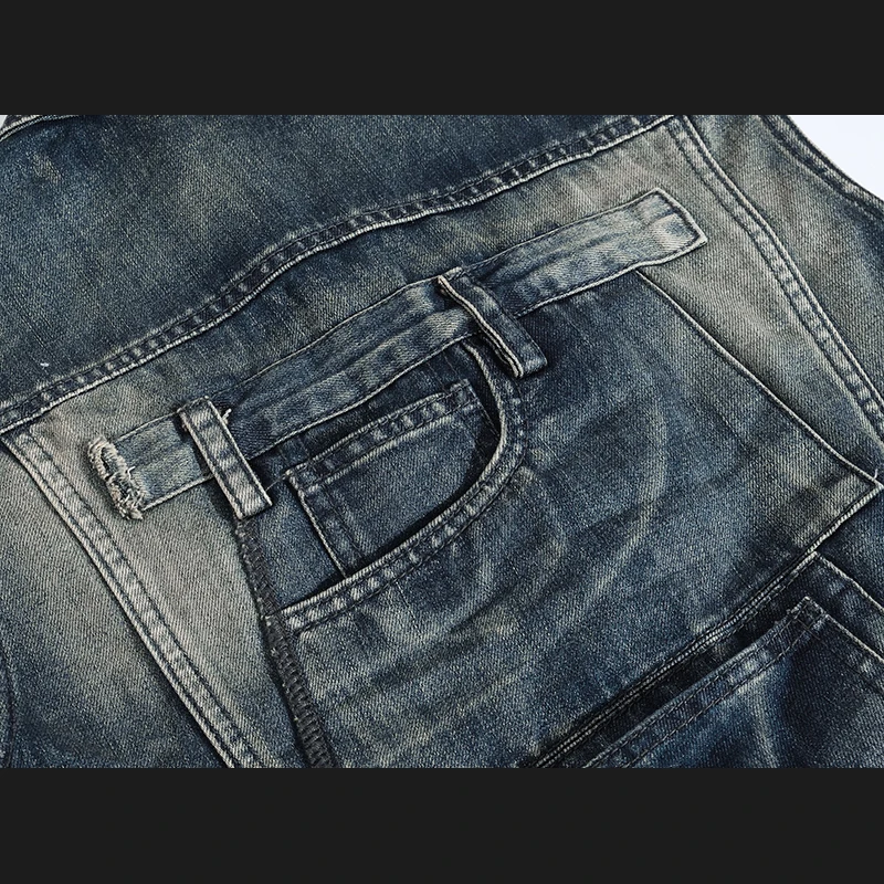 

Retro Men's Denim Vest Plus Size Casual Vests Fashion Jacket Turn-down Collar 100% Cotton Short Single Solid Mens Jean Jackets