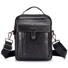 Мужская сумка-Кроссбоди из 100% натуральной кожи, черная винтажная сумка из коровьей кожи, Повседневная сумка-мессенджер, 2019