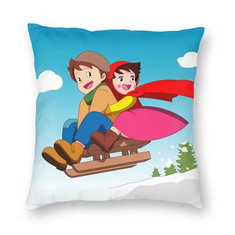 

Heidi Girl Of The Alps Pillow Case 40x40cm Decor Home Cartoon Anime Nordic Cushion Cover Soft Pillowcase