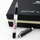 JINHAO 8802 Исполнительный белый фарфор шариковая ручка с принтом сливы Роскошная металлическая шариковая ручка