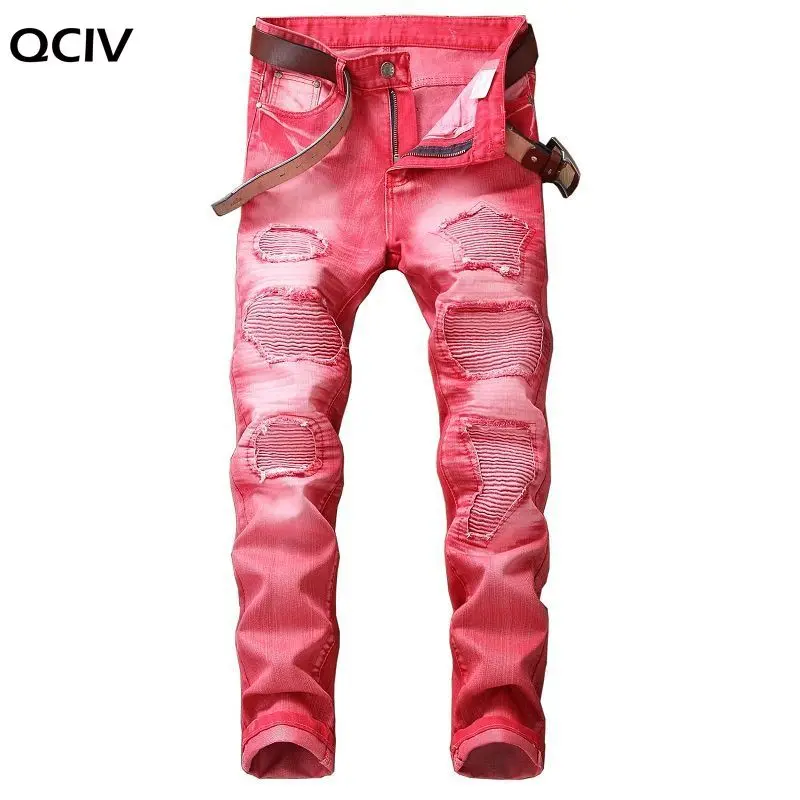 

Men Colored Jeans Mens Skinny Elastic Slim Straight Biker Jeans Male Denim Casual Cotton Pants Vaqueros Hombre Plus Size 42