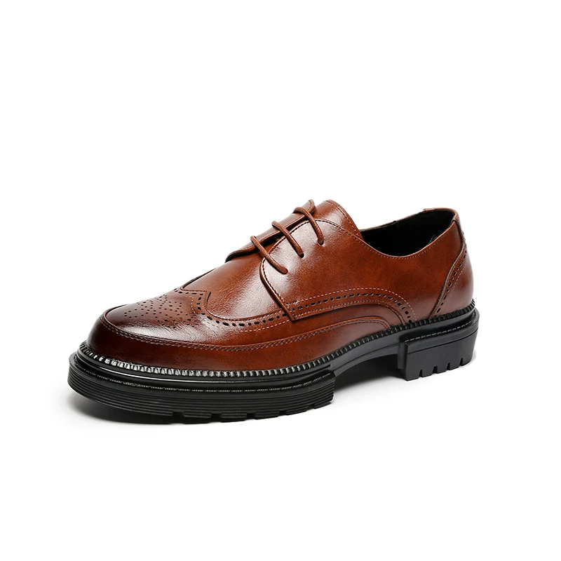 Мужские модельные туфли Кожаные свадебные ручной работы в стиле броги кожаные