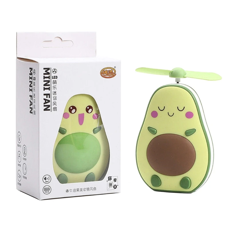 

Avocado Pocket Fan Compact Travel Makeup Compact Mirror with Light Portable Handheld Small Lighted Compact Mirror