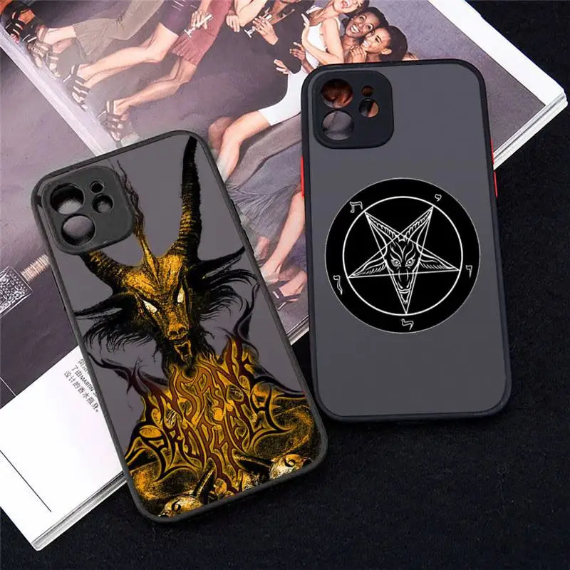 

satan Phone Case For iPhone 12 11 Mini Pro XR XS Max 7 8 Plus X Matte transparent cover