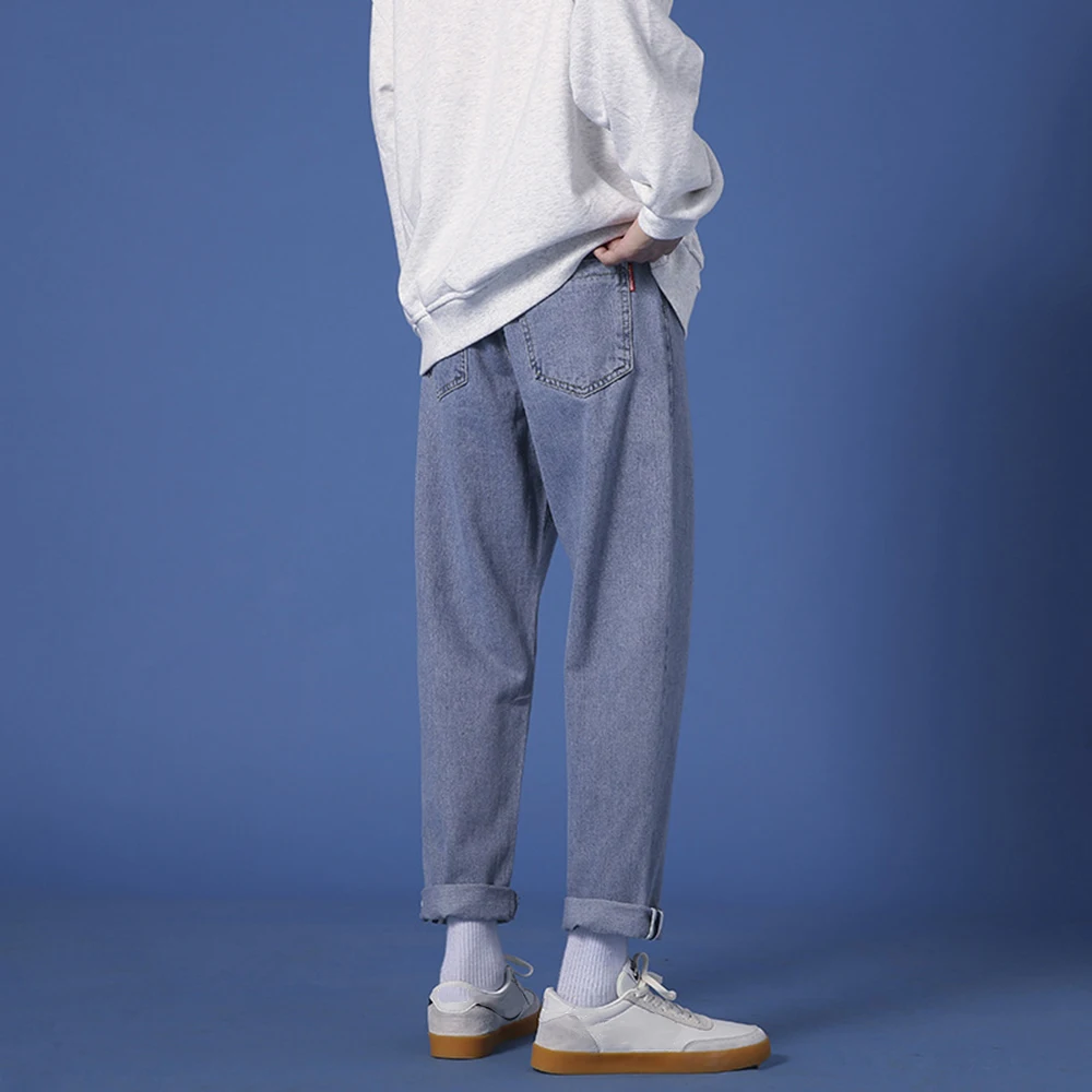 Men Denim Jeans Pants Casual Trousers Men's Slim Fit Long Pants Male Black Pencil Trousers Streetwear