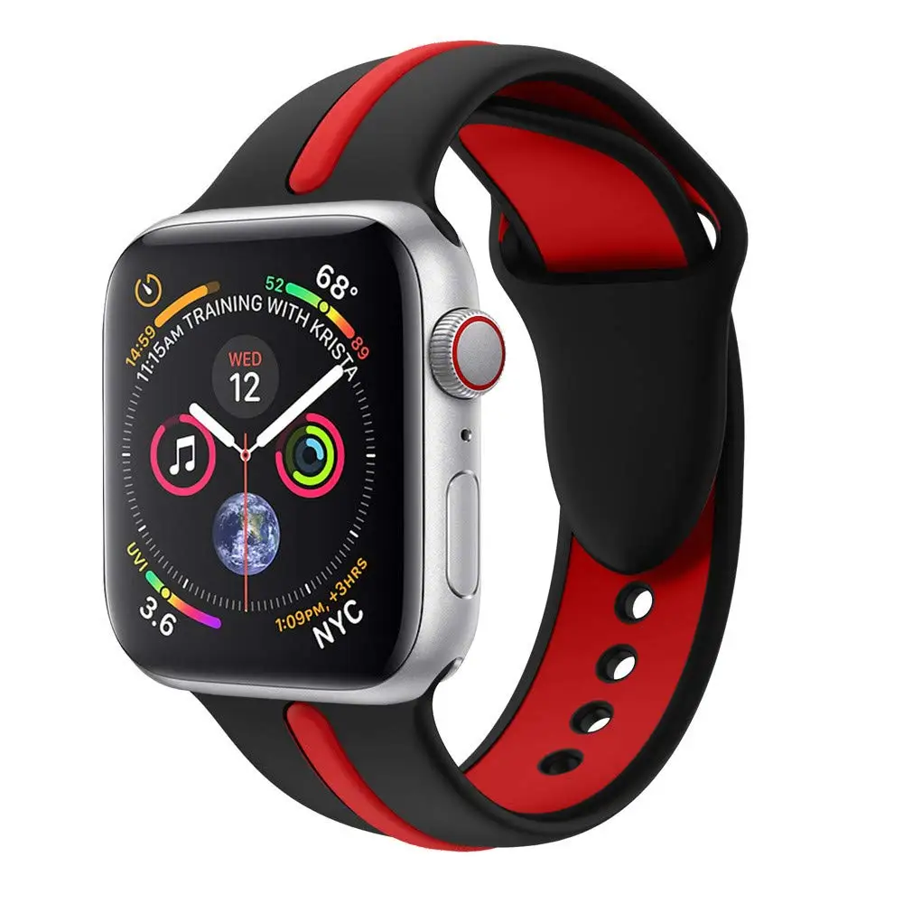 Мягкий силиконовый спортивный ремешок для Apple Watch 38 мм 42 мм 40 мм 44 мм серия 5 4 браслет pulseira Sport loop Band для iWatch 3 2 1