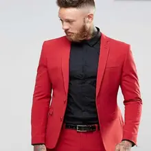 2022 Orange Business Suits Wedding Dress Tuxedos Dinner Suits costume homme terno masculino Custom Mens Suits 2PC(Blazer+Pants) (2)