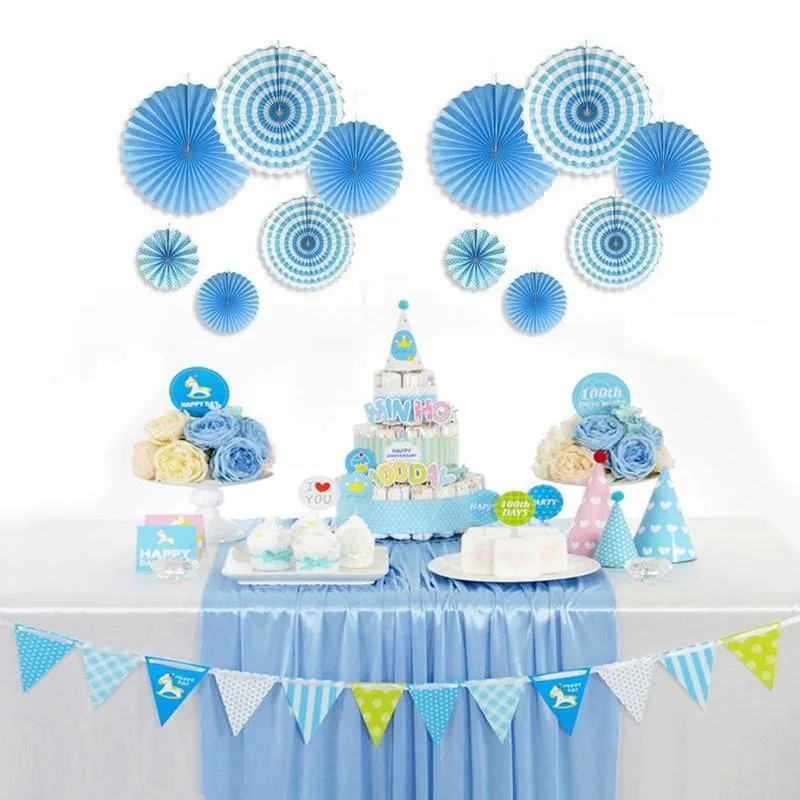 6 шт. подвесные бумажные вееры круглые на колесиках разные размеры фиолетовый