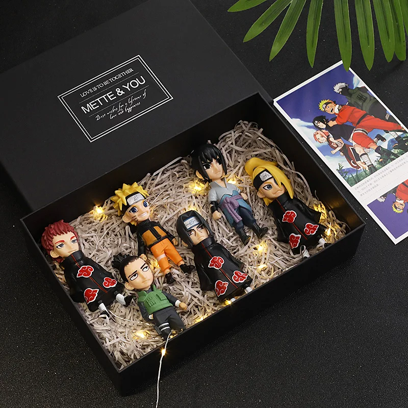 Полный набор ручная работа модель Geschenkdoos Uzumaki Naruto Uchiha Sasuke Kakashi фигурка игрушки |
