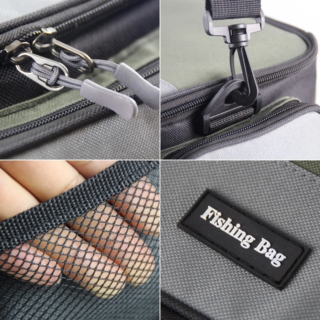 

Multifunctional Fishing Bag Waterproof Fishing Reel Lure Gear Storage Bags Single Oxford Fabric Fishing Tackle Crossbody Bags