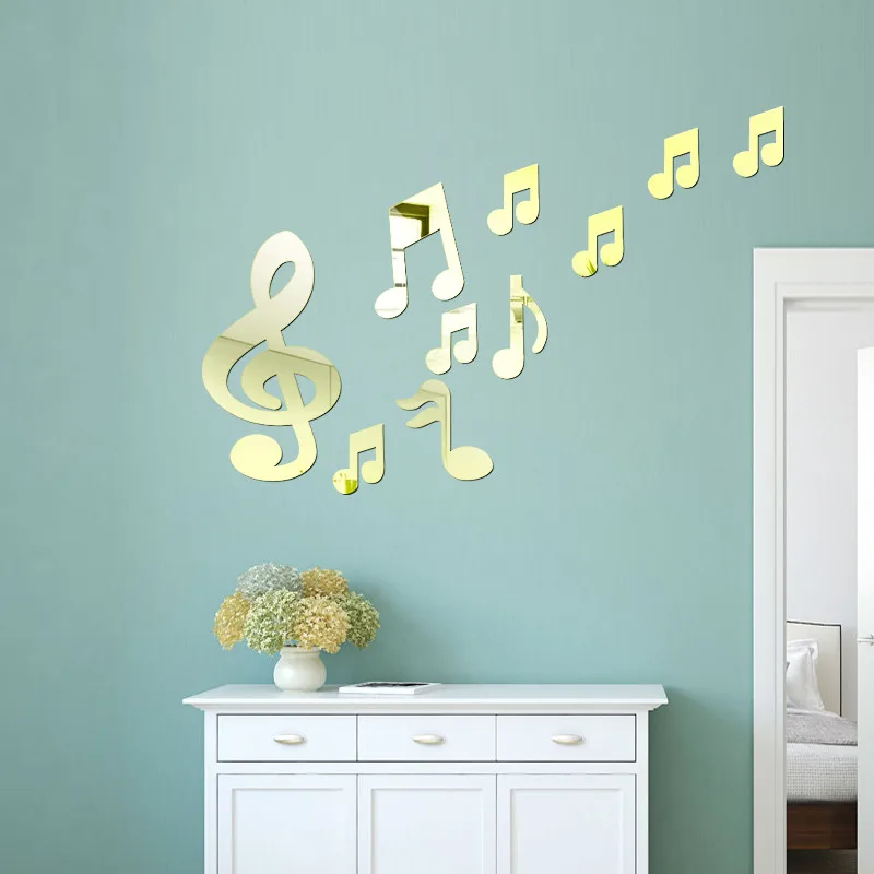 

Cartoon Note Vinyl Music 3D Wall Stickers Wallpaper For Living Room Kids Room Diy Acrylic Home Decoration Accessories