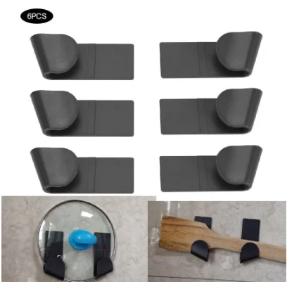 

6Pcs Pot Rack Kitchen Storage Kitchenware Rack Spoon Rack Free Hole Wall Hanging Portable Cooking Storage Kitchen Storage Tools