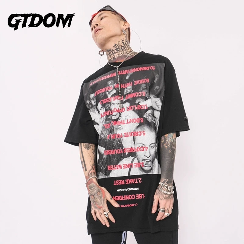 

Gtdom 2021 New Arrival Graphic Tshirts Oversized T-Shirt Men Hip Hop Streetwear Tshirt Harajuku Summer Cotton Tops Tees