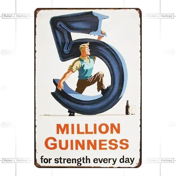 

Retro tin paintings Fashion Million Guinn Vintage Metal Plaques Tin Sign