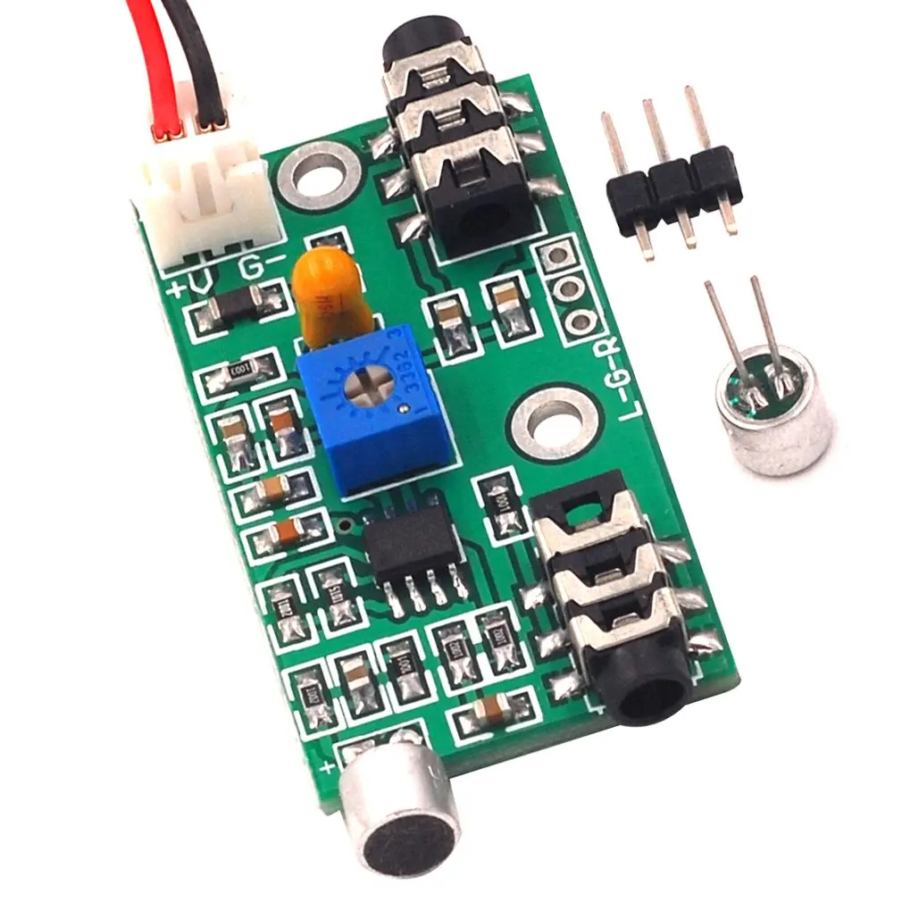 1 шт. усилитель микрофона Модуль Регулируемый усиления аудио схема сигнала