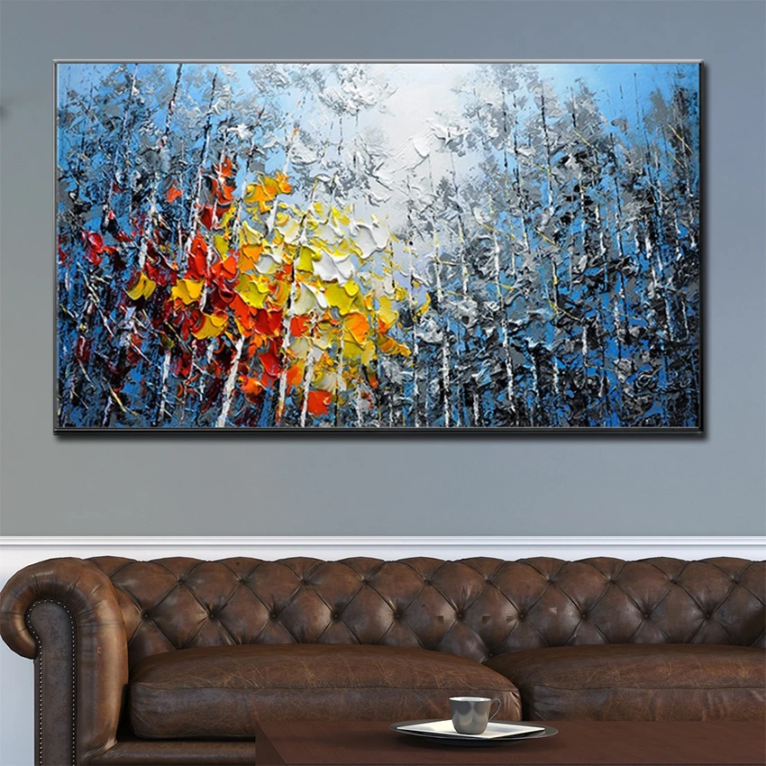 Объемный толстый нож картина маслом в лесу для холста ручной работы дерево холст
