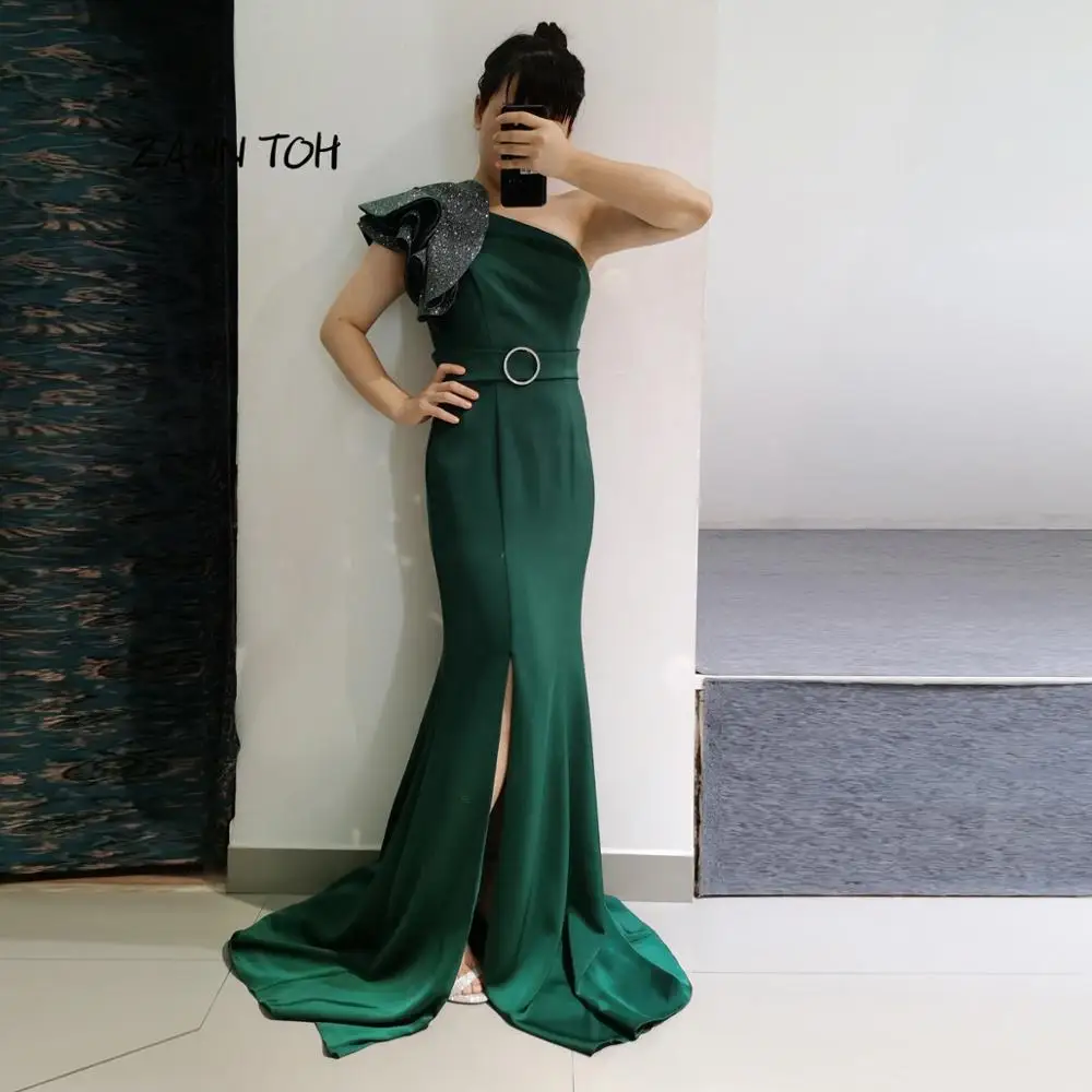 Формальные Вечерние платья 2021 одно плечо подружек невесты Русалка Высокое
