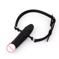 erotic mouth gag silicone dildo oral fixation strap on bdsm bondage restraints leather harness adult games sex toys for couple