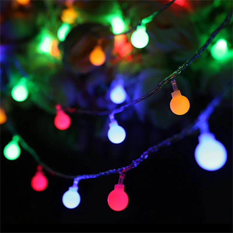 Новый 10 м Сказочный гирлянда светодиодный шар струнный светильник s наружный
