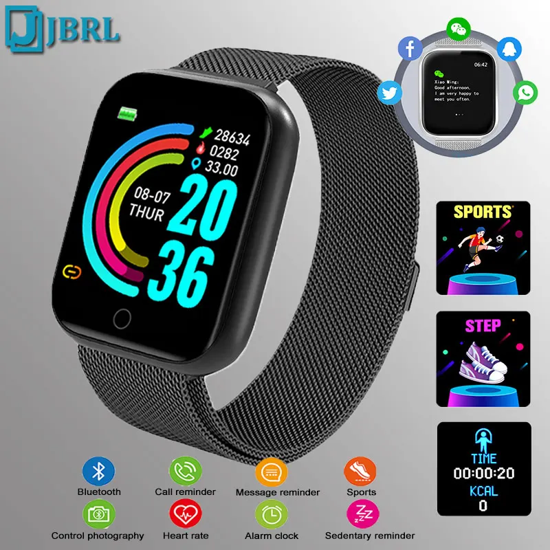 Мужские цифровые наручные часы женские электронные Android IOS Bluetooth