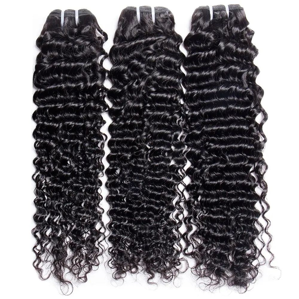 Эмоль глубокая волна волос пряди 3/4 штук 100% индийские человеческие Инструменты