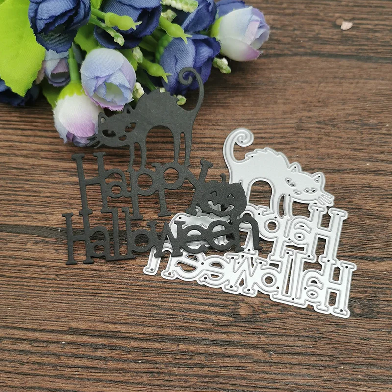 

Happy Halloween set frame Metal Cutting Dies Stencils For DIY Scrapbooking Decorative Embossing Handcraft Die Cutting Template