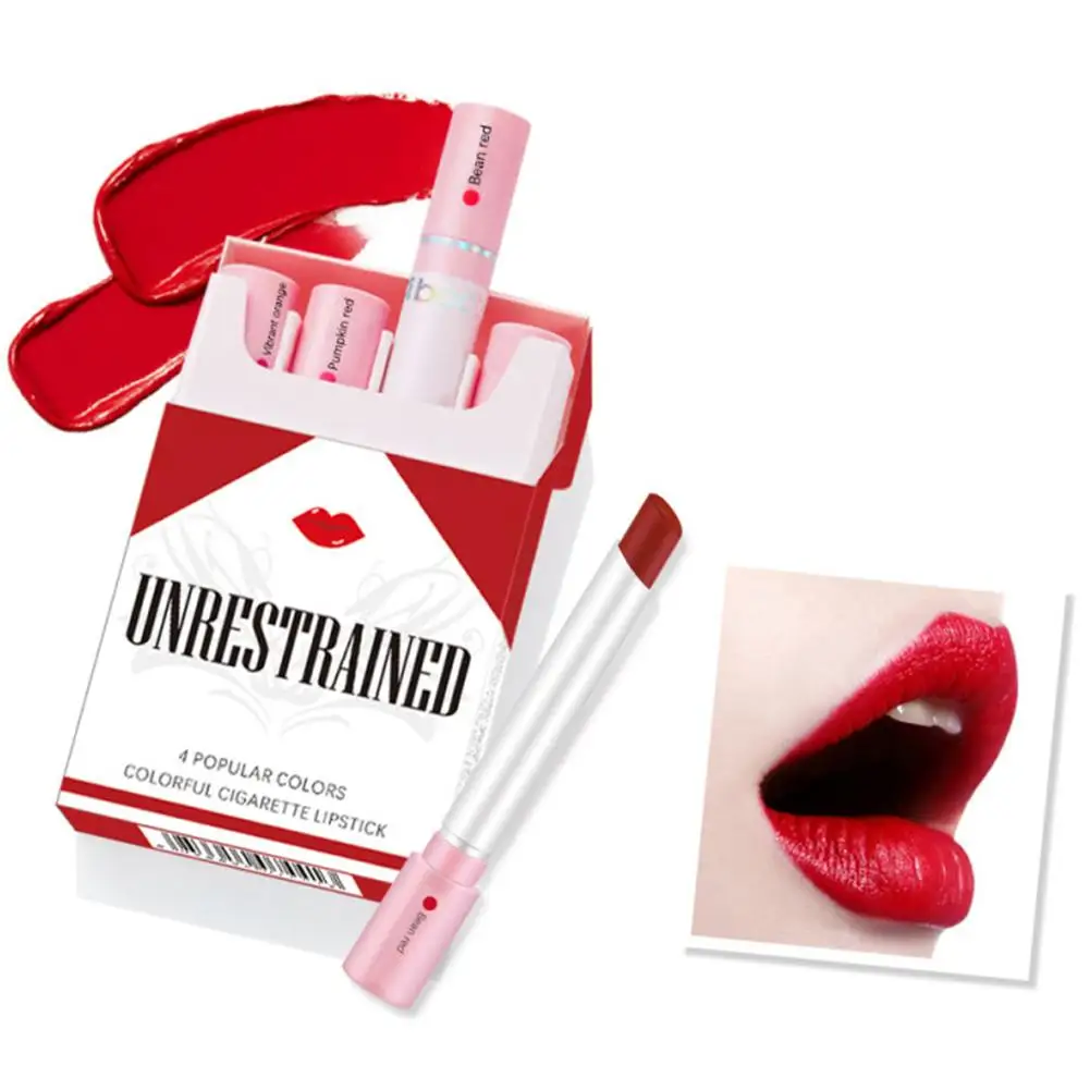 Креативный Набор губной помады 4 цвета матовая туба длинная прочная водостойкая