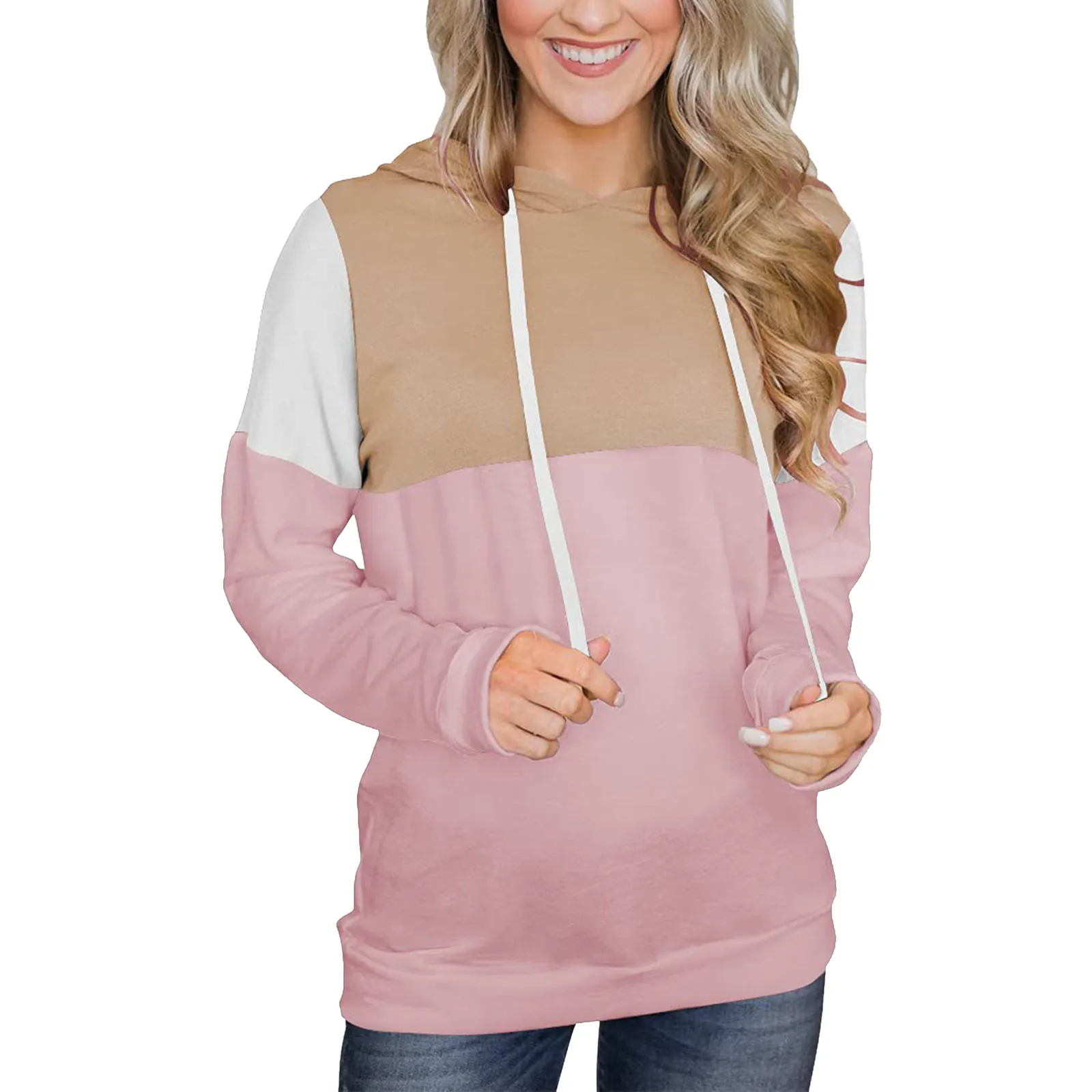 57# Oversize Sweatshirts 2021 Splicing Women's Long Sleeve Hoody Jumper Pullover Top Blouse Women's Sweatshirt Poleron Sudadera
