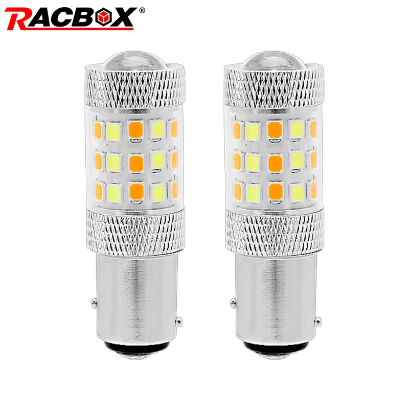 Racbox 2 шт. светодиодный лампы T25 3157 7443 белый янтарь дневные ходовые огни двойной