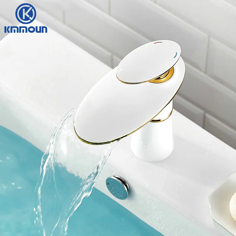 Смеситель для раковины Водопад латунный Высокий кран ванной комнаты холодная и